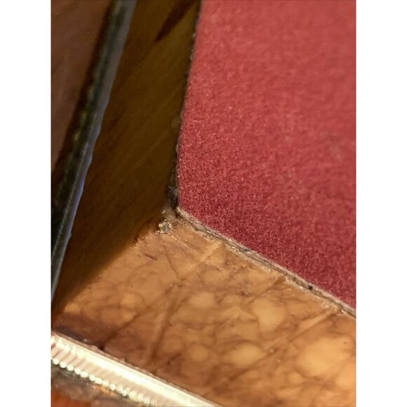 Vintage Italian Marble Tortoiseshell Look Hinged Box Silver-Tone Trim Jewelry Tr - Picture 16 of 16